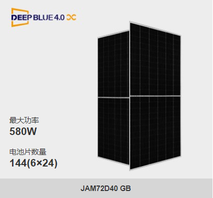 晶澳光伏组件N型双玻555W-580W（JAM72D40 555-580/GB）